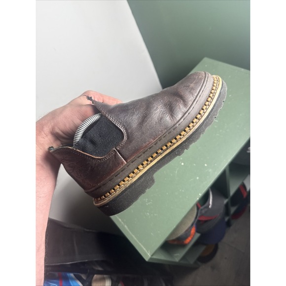 Georgia Boot Giant Romeo Shoes Mens Size 8 Wide Brown Leather Slip On Work GR262
